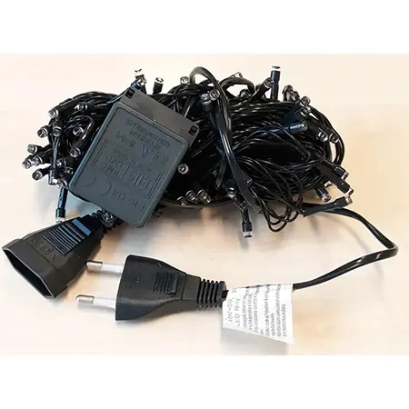 Photo from the official notice: „LED KARÁCSONYFA ÉGŐSOR 140LED” lighting chain — electric shock risk