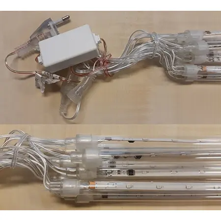 Photo de l’avis officiel: SMD METEOR TUBE Chaîne d’éclairage — risque: Brûlures & Choc électrique