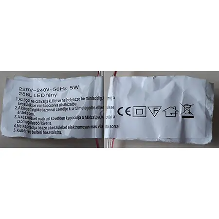 Photo de l’avis officiel: SMD METEOR TUBE Chaîne d’éclairage — risque: Brûlures & Choc électrique