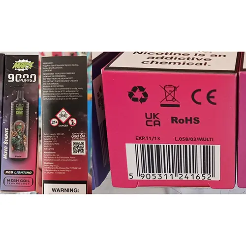 Photo de l’avis officiel: AROMA KING 9000 MARS 9000 MIXED BERRIES Cigarette électronique jetable — risque: Risque chimique