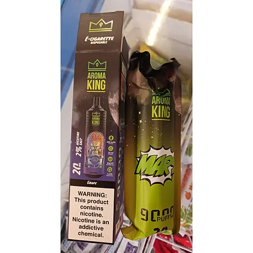 Photo de l’avis officiel: Aroma King MARS 9000 GRAPE Cigarette électronique jetable — risque: Risque chimique