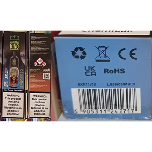 Photo from the official notice: Aroma King MARS 9000 KIWI PASSION FRUIT GUAVA disposable electronic cigarette — chemical risk
