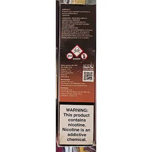 Photo from the official notice: Aroma King MARS 9000 KIWI PASSION FRUIT GUAVA disposable electronic cigarette — chemical risk