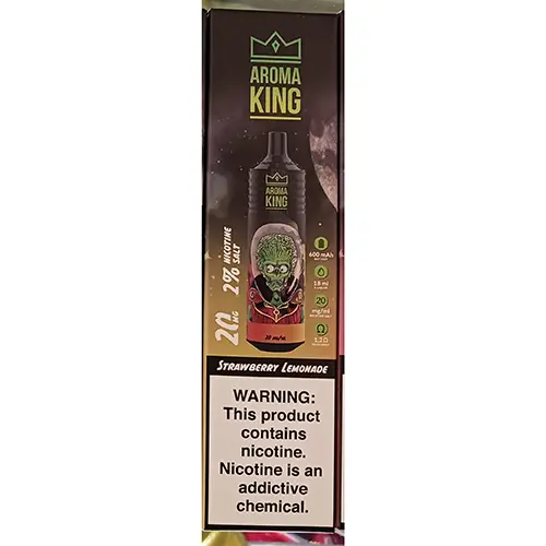 Foto aus der offiziellen Meldung: Aroma King MARS 9000 STRAWBERRY LEMONADE Elektronische Einweg-Zigarette — Risiko: Chemikalie