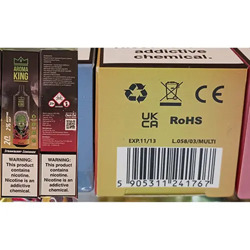 Foto aus der offiziellen Meldung: Aroma King MARS 9000 STRAWBERRY LEMONADE Elektronische Einweg-Zigarette — Risiko: Chemikalie