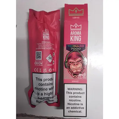 Photo de l’avis officiel: Aroma King TORNADO 7000 Lush Ice Cigarette électronique jetable — risque: Risque chimique