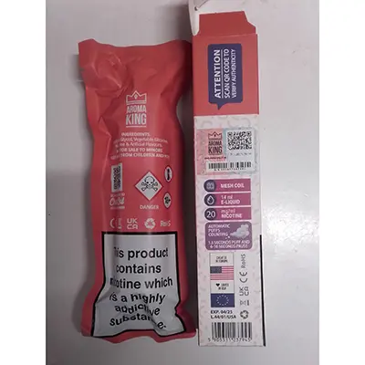 Photo de l’avis officiel: Aroma King TORNADO 7000 PEACH MANGO Cigarette électronique jetable — risque: Risque chimique