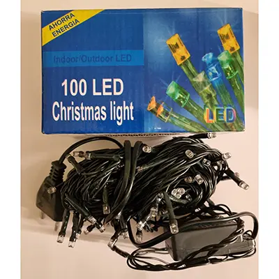 Photo de l’avis officiel: 100LED Chaîne d’éclairage — risque: Choc électrique (A12/00263/24)