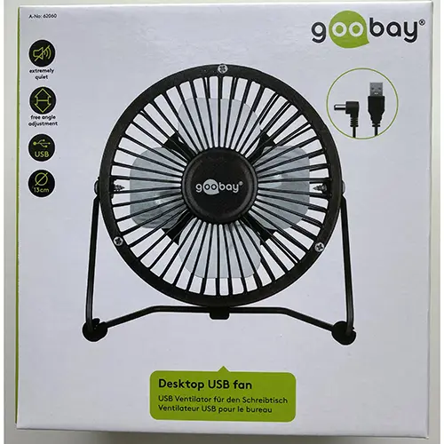 Foto dell’avviso ufficiale: Goobay Desktop USB fan Ventola USB — rischio: Rischio chimico & Ambiente