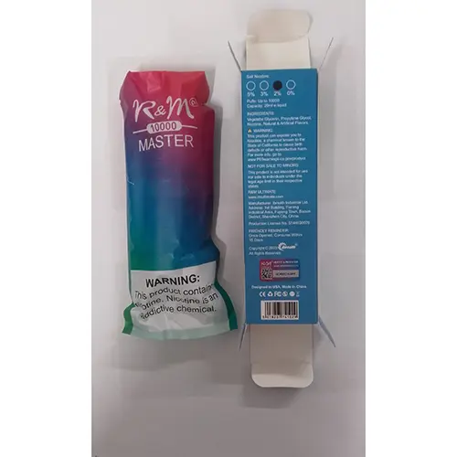 Photo de l’avis officiel: R&amp;M® R&amp;M 10000 MASTER, 10000 PUFFS BLUEBERRY ICE Cigarette électronique jetable — risque: Risque chimique