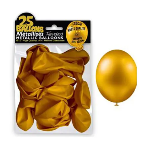 Photo from the official notice: FETE A DECO 25 Ballons Métallisés / Composition Arche 30 Ballons or &amp; argent balloons — chemical risk