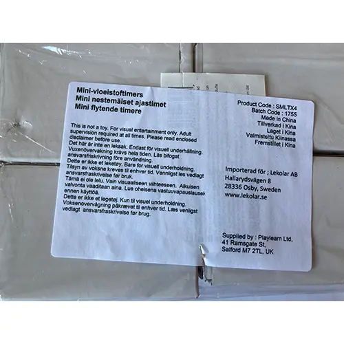 Foto dell’avviso ufficiale: Mini flytande timer Clessidra liquida — rischio: Rischio chimico