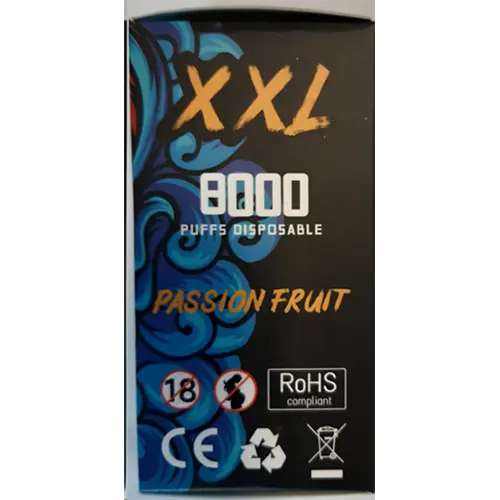 Photo de l’avis officiel: RUNFREE XXL 8000 Cigarette électronique jetable. — risque: Risque chimique