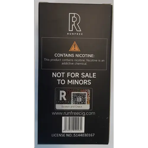 Photo de l’avis officiel: RUNFREE XXL 8000 Cigarette électronique jetable. — risque: Risque chimique