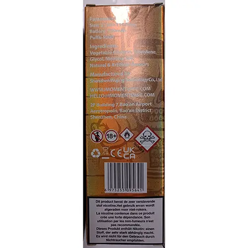 Photo de l’avis officiel: IMOMENT Mixed berry Cigarette électronique jetable — risque: Risque chimique