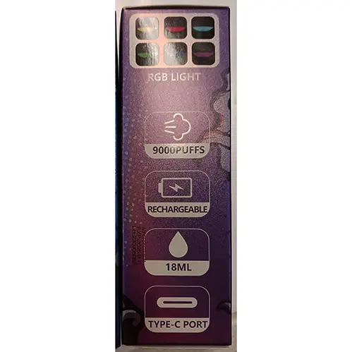 Photo de l’avis officiel: IMOMENT 9000 Blue raspberry Cigarette électronique jetable — risque: Risque chimique