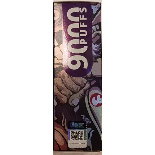 Photo de l’avis officiel: IMOMENT 9000 Blue raspberry Cigarette électronique jetable — risque: Risque chimique