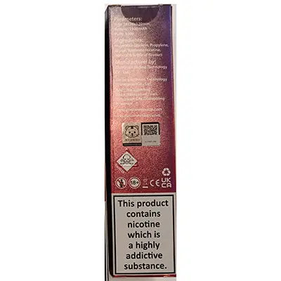 Photo de l’avis officiel: IMOMENT CRYSTAL JEWEL IOLIFE Blueberry Cherry Cranberry Cigarette électronique jetable — risque: Risque chimique