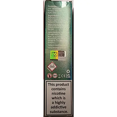 Foto aus der offiziellen Meldung: IMOMENT CRYSTAL JEWEL JADE Fresh Mint Elektronische Einweg-Zigarette — Risiko: Chemikalie