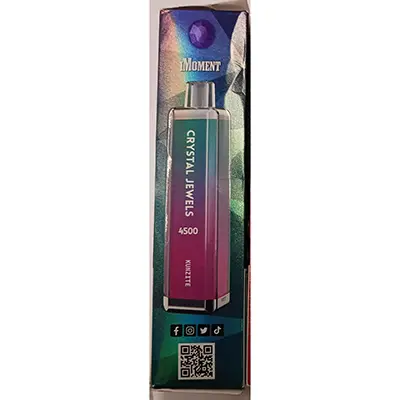 Photo from the official notice: IMOMENT IMOMENT CRYSTAL JEWEL KUNZITE Skittles disposable electronic cigarette. — chemical risk