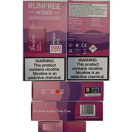 Photo de l’avis officiel: RUNFREE Cigarette électronique jetable — risque: Risque chimique