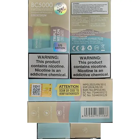 Photo de l’avis officiel: EBDESIGN DISPOSIBLE POD DEVICE Cigarette électronique jetable — risque: Risque chimique