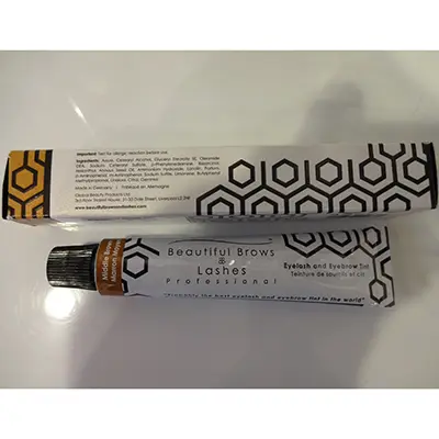 Foto uit de officiële melding: Beautiful Brows &amp; Lashes Professional Eyelash and Eyebrow Tint Wimper- en wenkbrauwkleurstoffen — risico: Chemische risico's