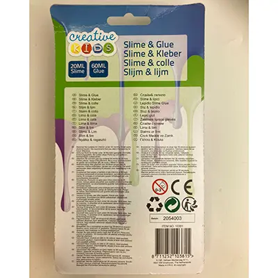 Photo de l’avis officiel: Creative Kids Slime &amp; Glue Kit de slime — risque: Risque chimique