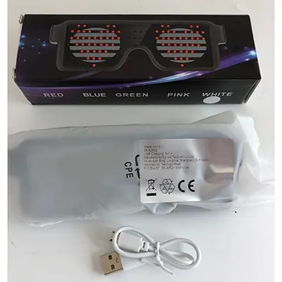 Foto do aviso oficial: Óculos com luz LED — risco: Químico & Ambiente