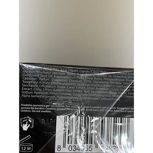 Photo de l’avis officiel: NATURA OIL Natura Oil trattamento viso 24 ore Crème pour le visage — risque: Risque chimique (A12/00503/24)