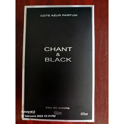 Photo de l’avis officiel: Cote D’ Azur Chant &amp; Black Eau de toilette — risque: Risque chimique