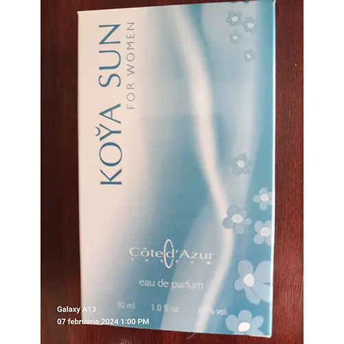 Photo de l’avis officiel: Cote D’ Azur Koya Sun Parfum — risque: Risque chimique
