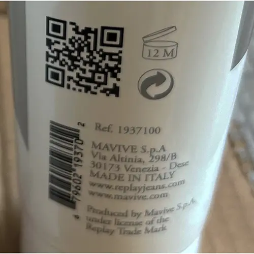 Photo de l’avis officiel: Replay Supernova Crème pour le corps parfumée — risque: Risque chimique