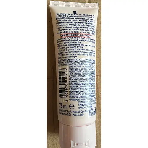 Foto dell’avviso ufficiale: Leocrema Mani e Unghie Crema per mani e unghie — rischio: Rischio chimico