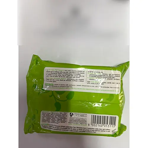 Foto aus der offiziellen Meldung: Cera di Cupra ® Salviette struccanti idratanti Make-up-Entfernertücher — Risiko: Chemikalie
