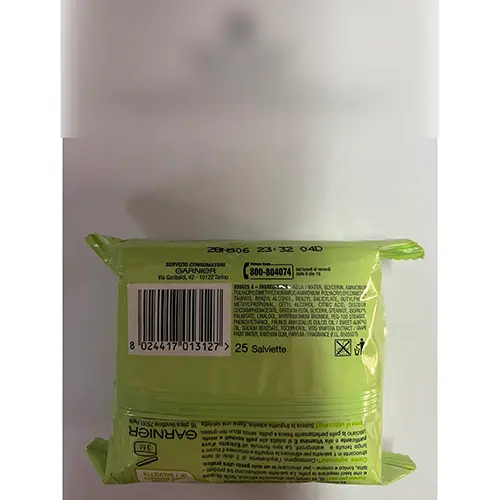 Foto aus der offiziellen Meldung: Garnier Skin Naturals Make-up-Entfernertücher — Risiko: Chemikalie