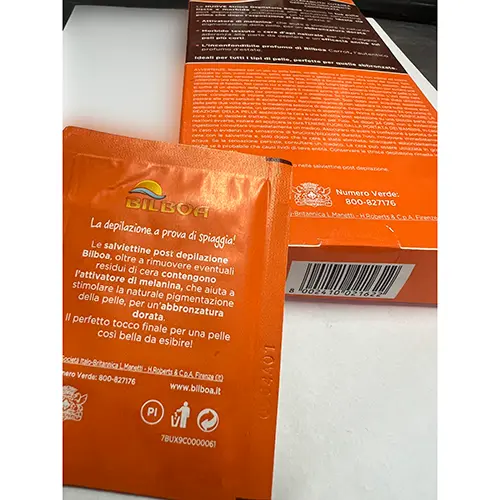 Zdjęcie z oficjalnego zgłoszenia: BILBOA Bilboa salviettine post depilazione Po woskowaniu chusteczek — ryzyko: Chemiczne