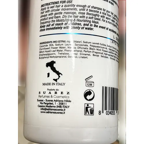 Foto dell’avviso ufficiale: Nanì Professional Milano shampoo idratante nutriente — rischio: Rischio chimico