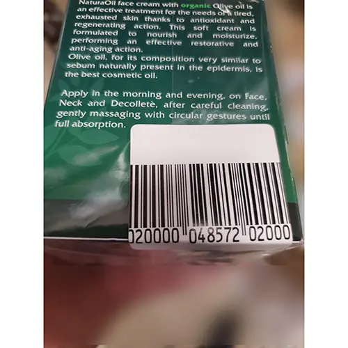 Foto aus der offiziellen Meldung: NATURA OIL Natura Oil trattamento viso 24 ore Gesichtscreme — Risiko: Chemikalie (A12/00525/24)