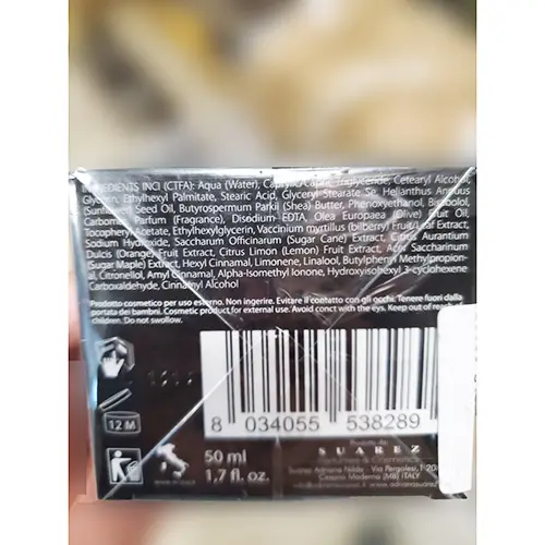 Foto aus der offiziellen Meldung: NATURA OIL Natura Oil trattamento viso 24 ore Gesichtscreme — Risiko: Chemikalie (A12/00525/24)