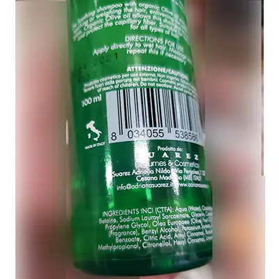 Photo de l’avis officiel: NATURA OIL Shampoo emolliente Shampooing — risque: Risque chimique