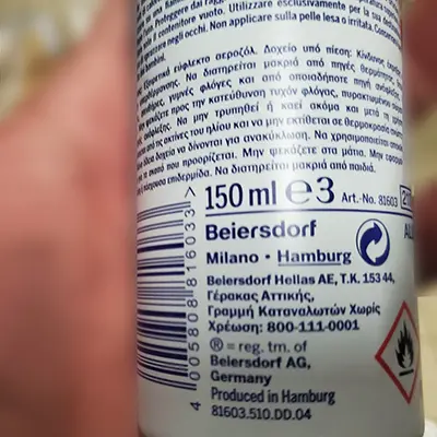 Photo de l’avis officiel: Nivea Comfort plus Spray déodorant — risque: Risque chimique