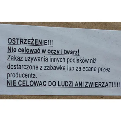 Foto aus der offiziellen Meldung: Karabin Spielzeugpistole Set — Risiko: Ersticken