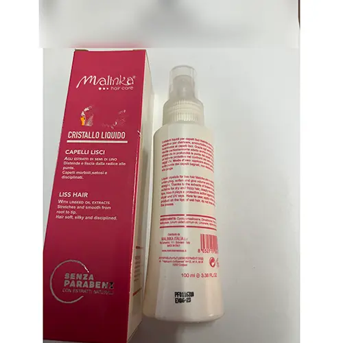Photo de l’avis officiel: Malinka CRISTALLO LIQUIDO Lotion pour cheveux — risque: Risque chimique