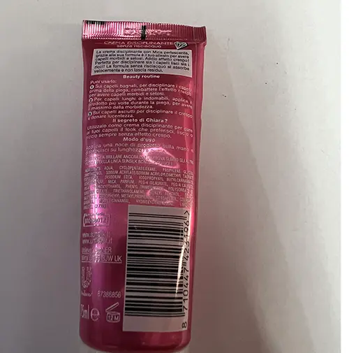 Photo de l’avis officiel: Sunsilk Scintille di luce Crème pour les cheveux — risque: Risque chimique