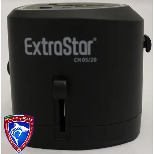Foto do aviso oficial: Extrastar TRAVEL ADAPTER Adaptador de viagem — risco: Choque elétrico (A12/00650/24)