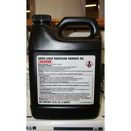 Foto aus der offiziellen Meldung: sheps Sheps Light Neatslene Harness Oil Sheps Light Neat Kabelbaumöl — Risiko: Chemikalie
