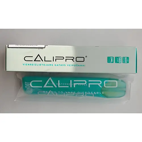 Photo de l’avis officiel: IVG CALIPRO Cigarette électronique jetable — risque: Risque chimique