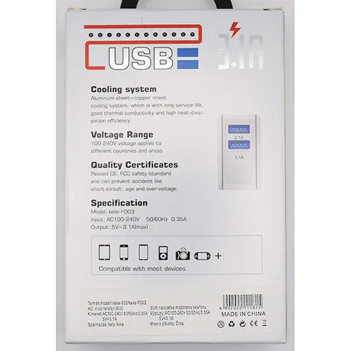 Photo de l’avis officiel: XINHUA QUICK CHARGER Chargeur USB — risque: Choc électrique