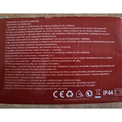 Foto do aviso oficial: 100zarowek Corrente de iluminação — risco: Choque elétrico (A12/00758/24)